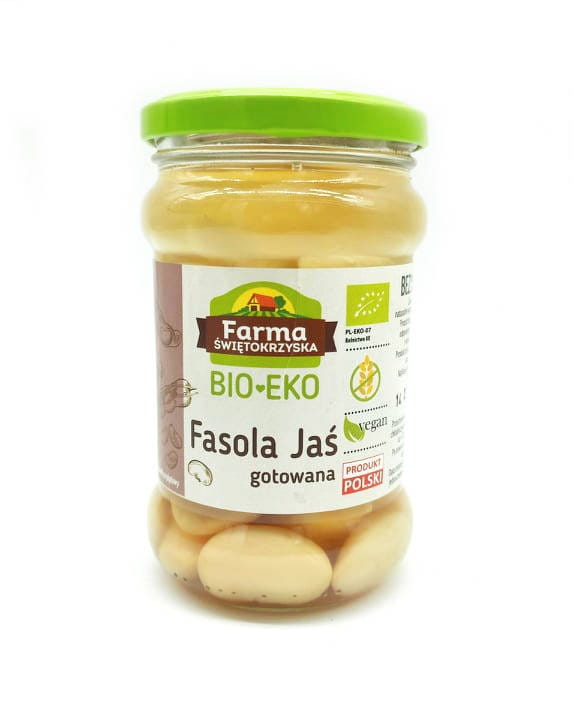JAŚ BOHNEN, GEKOCHT GLUTENFREI BIO 300 g (175 g) (GLAS) - FARM ŚWIĘTOKRZYSKA - Biogo.de