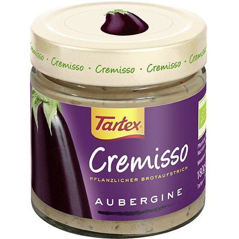 Bio Sonnenblumenpaste mit Aubergine von TARTEX, 180 g, cremige Aufstrich mit frischem Auberginen- und Sonnenblumengeschmack