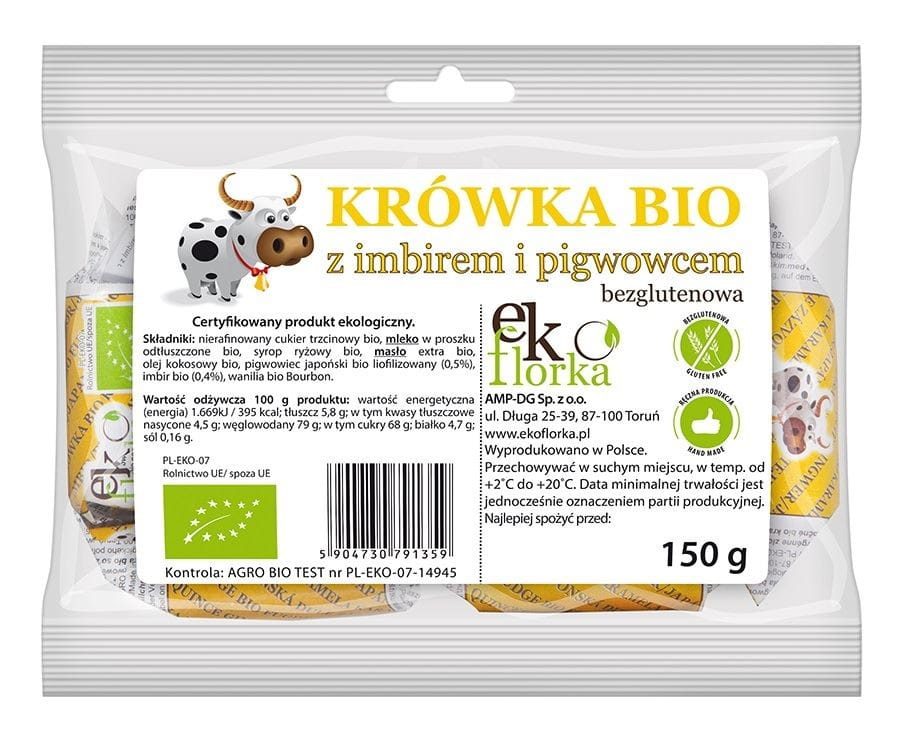 Bio glutenfreier Ingwer-Quittengeschmack Fudge von EKOFLORKA in 150 g Verpackung, cremig und aromatisch.