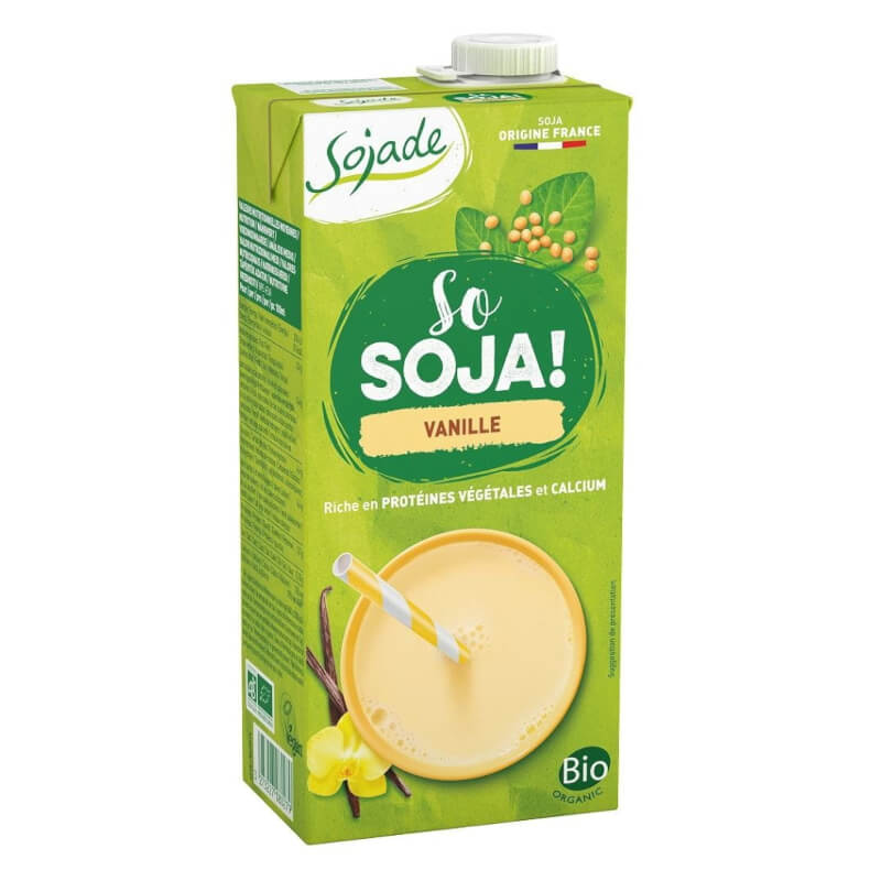 Bio Soja-Vanille-Drink mit Calcium aus Meeresalgen, glutenfrei, 1000 ml, von SOJADE, cremiger pflanzlicher Genuss