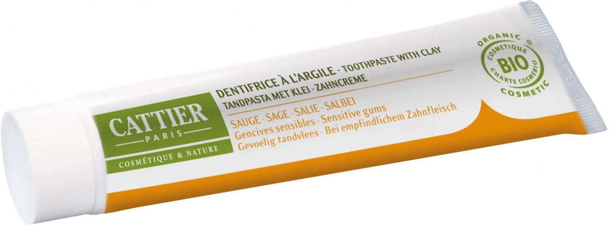 Remineralisierende CATTIER Zahnpasta mit Tonerde und Salbei, 75ml, für gesunde Zähne und natürliches Zahnreinigungserlebnis