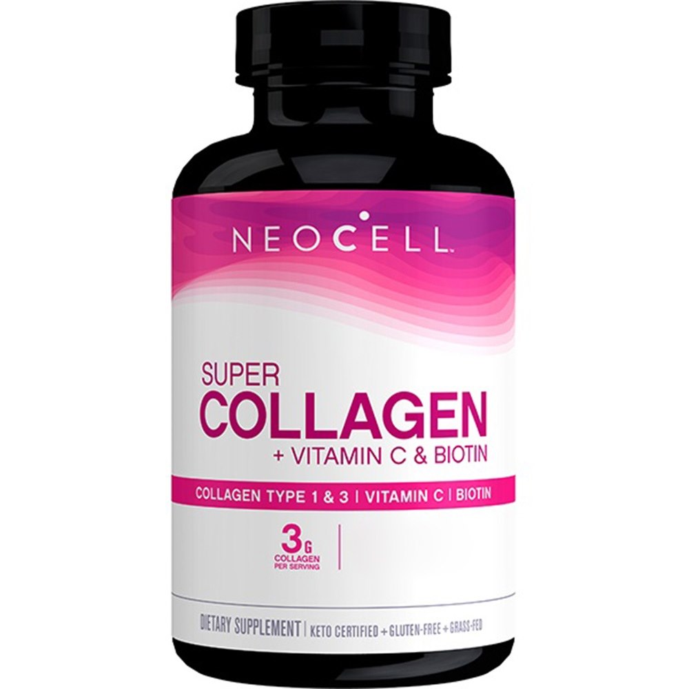 Neocell Super Kollagen mit Vitamin C und Biotin in einer Packung mit 180 Tabletten, für Haut, Haare und Nägel.