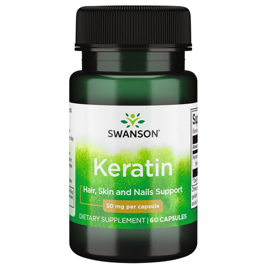 Swanson Keratin 50 mg Kapseln, natürliche Haar- und Nagelpflege, 60 Kapseln, Biogo.de