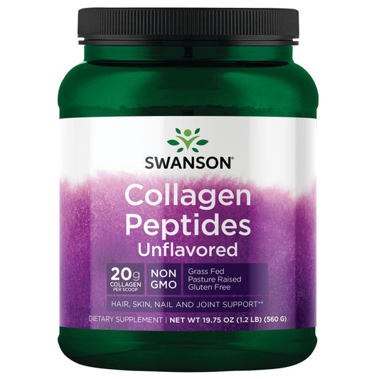 Swanson Kollagenpeptide, geschmacksneutral, in 560 g Packung, feines Kollagenpulver für Haut und Gelenke
