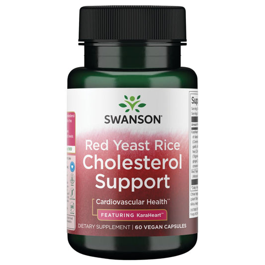 Swanson Rote Reis Hefe Cholesterin Unterstützung, 60 Kapseln, natürliche Ergänzung zur Cholesterinsenkung, in Kapselform.