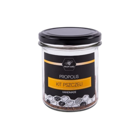 Propolis-Bienen-Kit von PRO-MAD, 50 g, mit natürlichen Bienenprodukten, in einer transparenten Verpackung.
