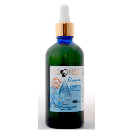 OZONFIX Ozonea Linum Leinsamenöl 100 ml mit Pipette in dunkler Flasche, flüssiges Öl für gesunde Ernährung