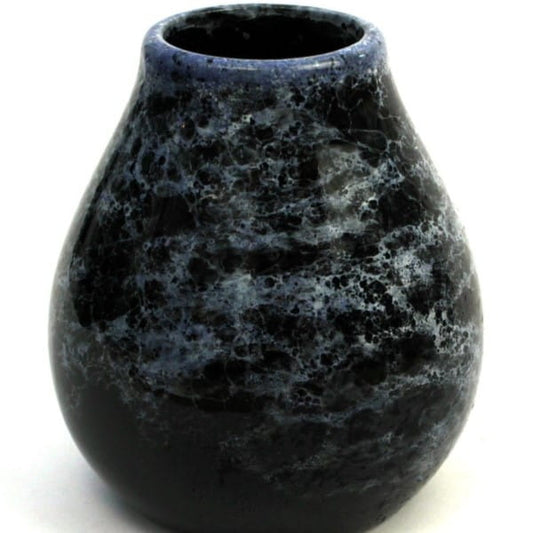 Blaue Keramikschale MARMOL von Oranżada mit 350 ml Fassungsvermögen, stilvolle Marmormuster, perfekt für Tischdekoration.