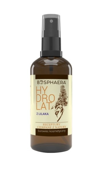 Bosphaera Flieder Hydrolat in 100 ml Flasche, natürliche Hautpflege mit blumigem Flieder-Duft, für gepflegte und erfrischte Haut.