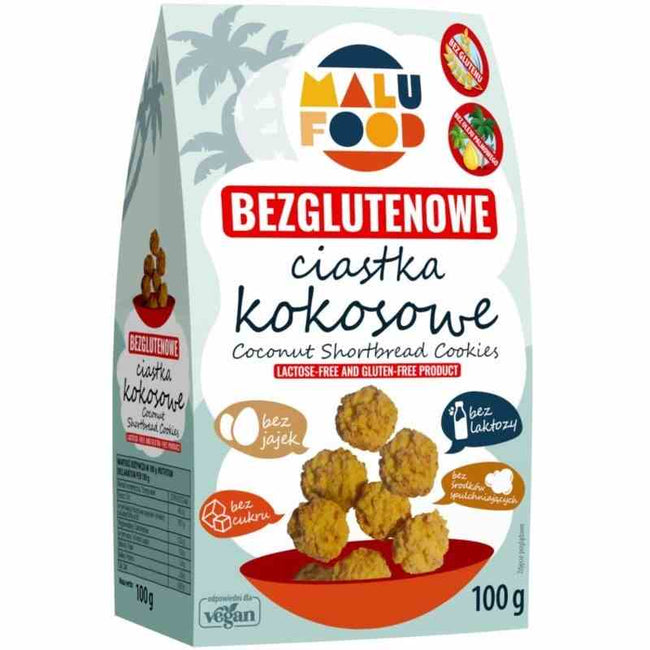 MALU FOOD Gluteeniton kookoskeksit ilman sokeria 100g Main Image