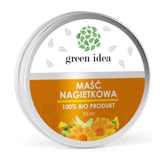 Grüne Idee Calendula-Salbe in 50 ml, natürliche Hautpflege mit Calendula-Blumen, cremige Konsistenz, für die Hautpflege.
