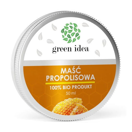 Grüne Idea Propolis-Salbe in 50 ml Tube, natürliche Inhaltsstoffe, für Hautpflege und Wundheilung, grüne Verpackung, sichtbare Tube