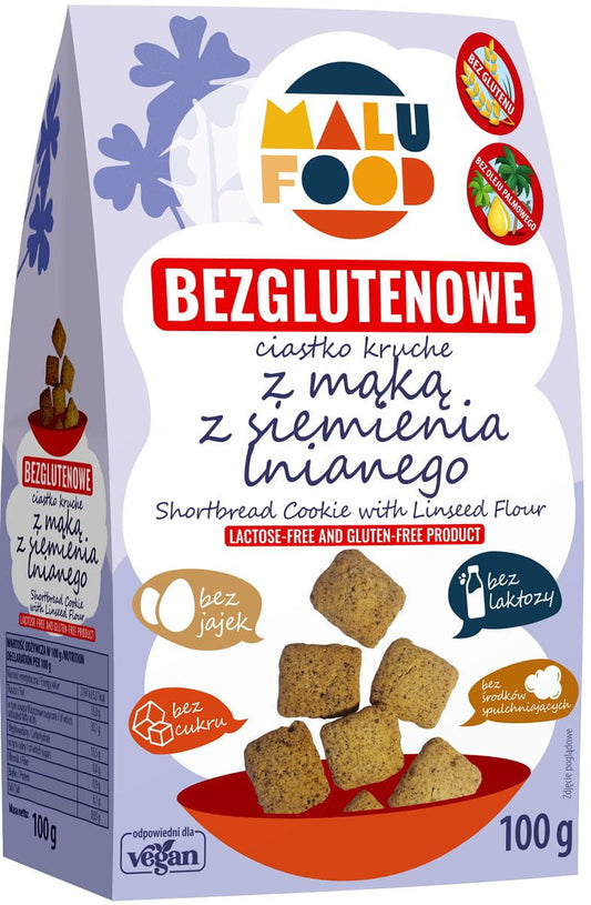 MALU horizontales Gebäck mit säuerlichem Mehl, ohne Zucker, 100 g, knusprige Gebäckstücke auf weißem Hintergrund