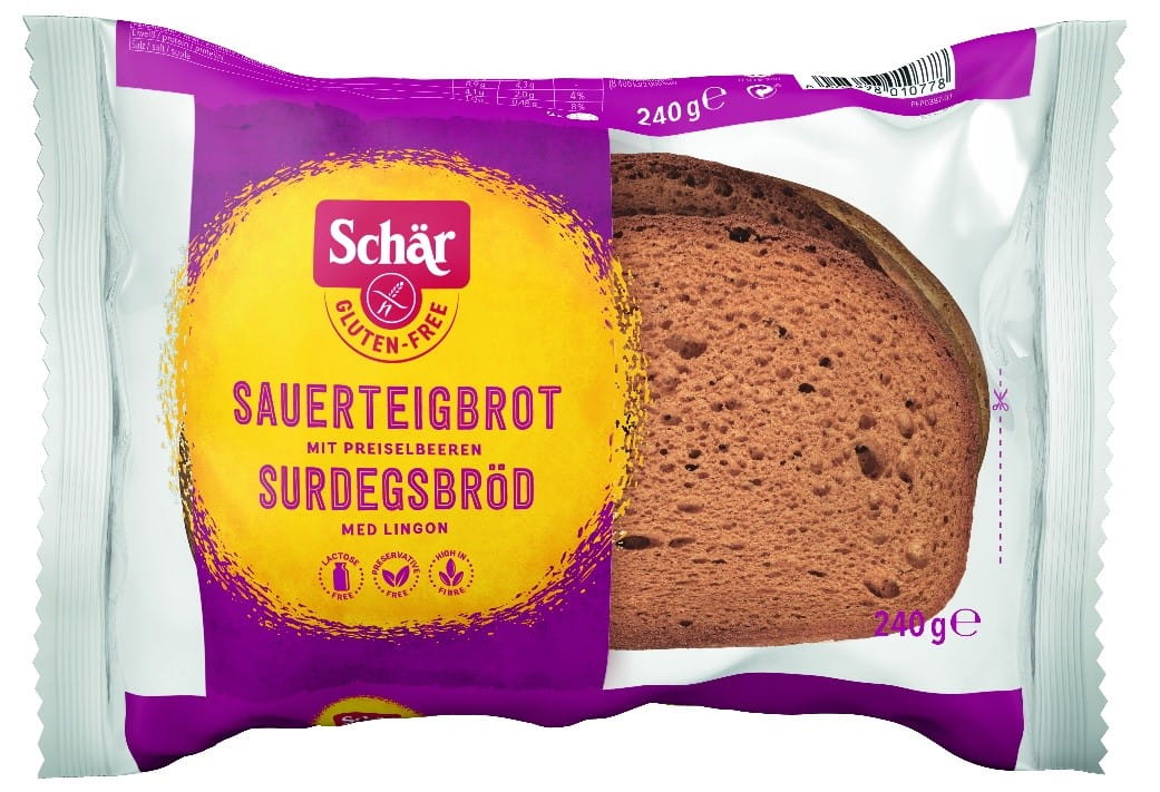 Glutenfreies Sauerteigbrot von SCHAR, 240 g, frisch gebacken, mit knuspriger Kruste und saftigem Inneren.
