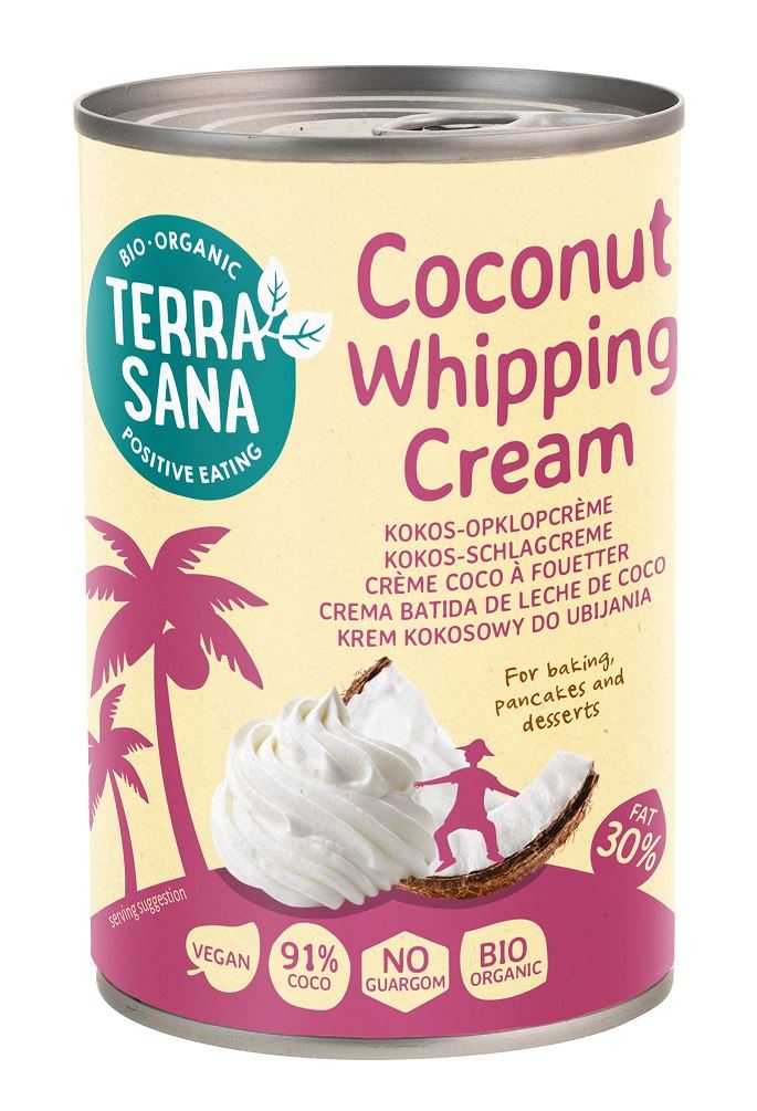 Kokosnuss-Creme von Terrasana für BIO-Behandlung, 400 ml, cremige Textur in einer weißen Verpackung, ideal für natürliche Hautpflege.