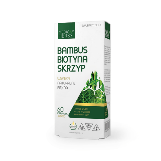 Medica Herbs Bambus, Biotin und Schachtelhalm in 60 Kapseln, natürliche Nahrungsergänzung für Haar und Haut.