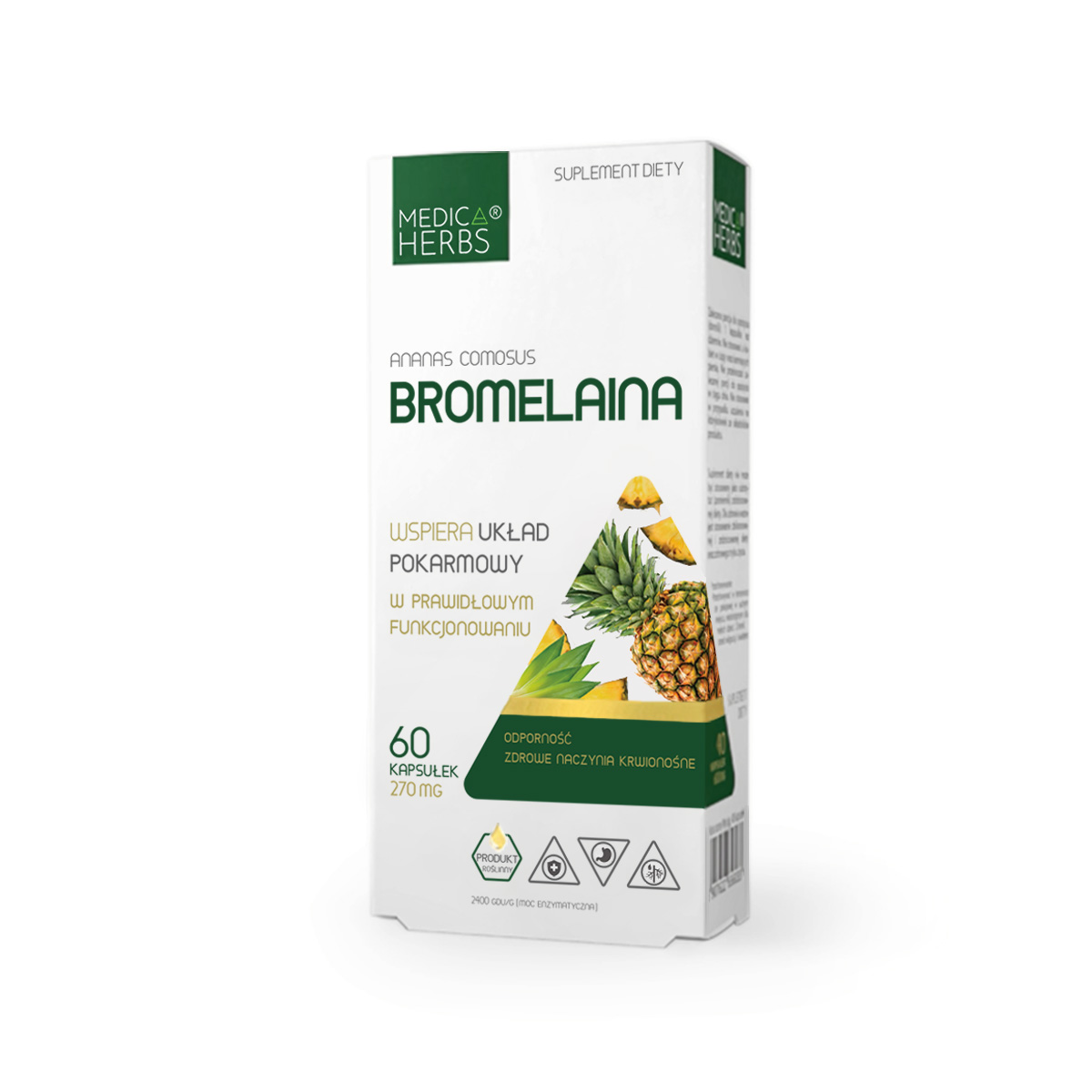 MEDICA HERBS Bromelain 270mg, 60 kapsler. Sekundært billede