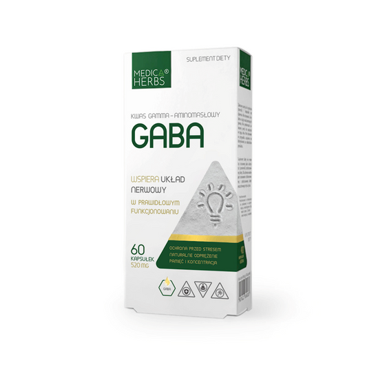 Medica Herbs Gaba 520mg Kapseln, 60 Stück, Nahrungsergänzungsmittel mit pflanzlichem Gaba in praktischer Kapsel-Form