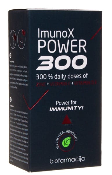 Biopharmacia Immunox Power 300 Nahrungsergänzung in 14 Portionsbeuteln, enthält Vitamin C und Antioxidantien für das Immunsystem.