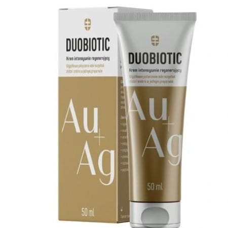 Intensive Reparaturcreme von Dyobiotic, 50 ml, mit pflegender Textur für regenerierende Hautpflege, sichtbar in der Verpackung.