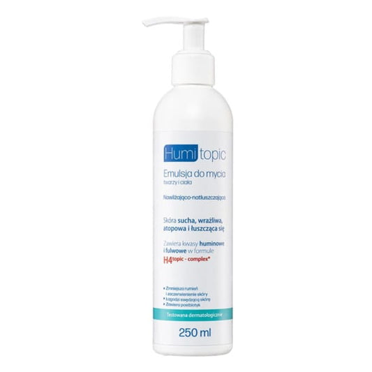 Humitopic Emulsion für Gesicht und Körper in 250 ml Flasche, feuchtigkeitsspendende Pflege für Haut und Körper
