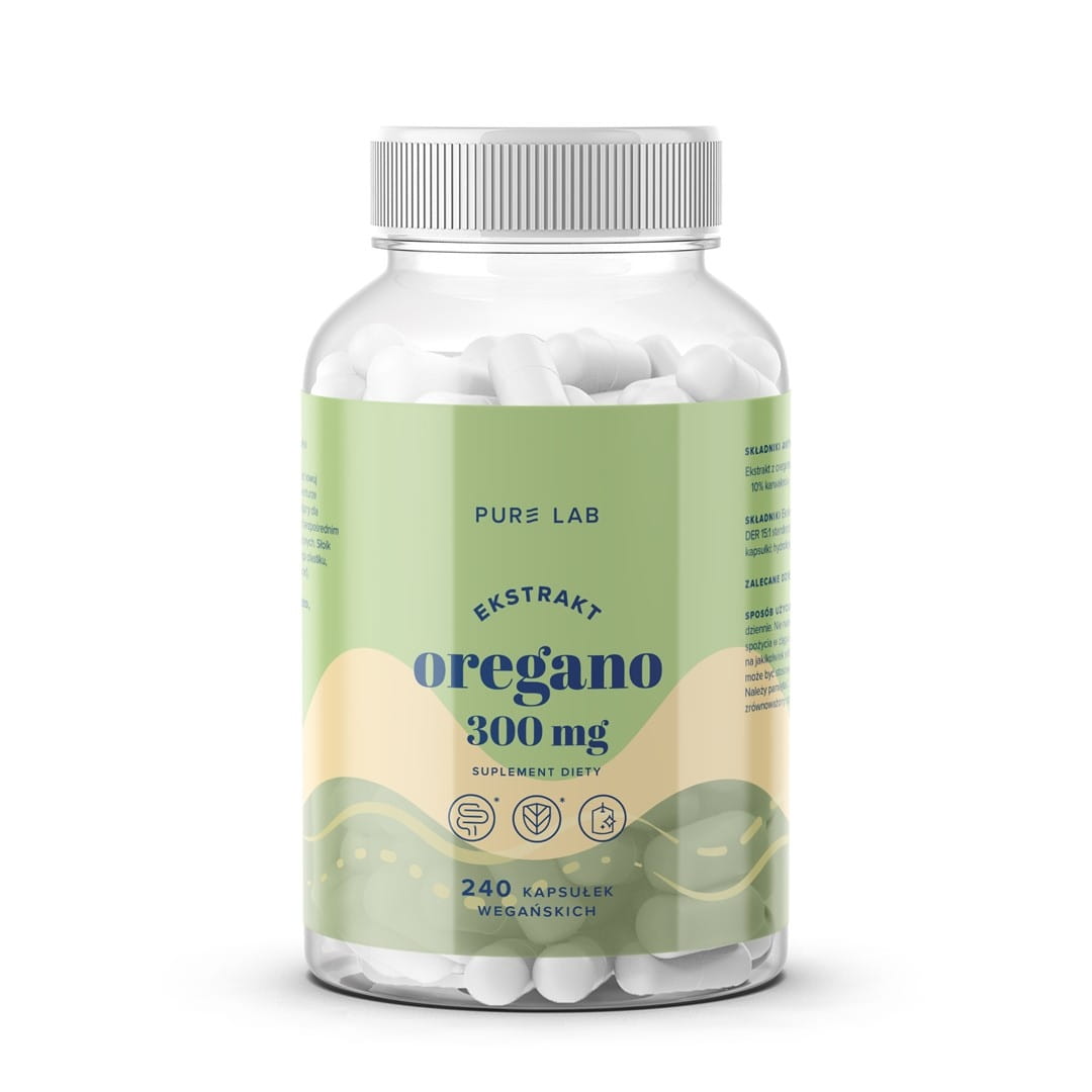 Pure Lab Oregano-Extrakt 300 mg Kapseln, 240 Stück, natürliche Nahrungsergänzung mit Oregano-Extrakt in praktischer Verpackung