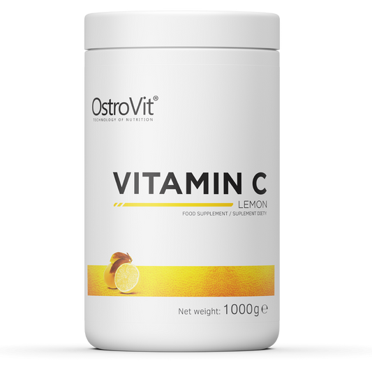 OSTROVIT Vitamin C Pulver mit Zitronengeschmack, 1000 g, natürliche Vitamin C-Quelle in einer transparenten Verpackung
