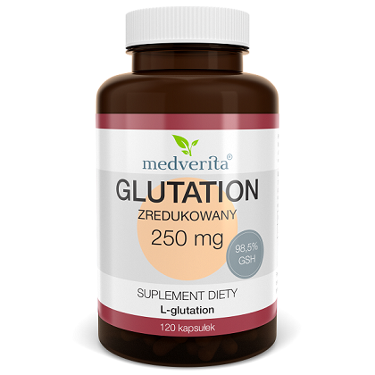 Medverita Glutathion reduziert 250 mg in 120 Kapseln, Vitamin-C-Beschichtung, für Antioxidantenschutz und Hautgesundheit