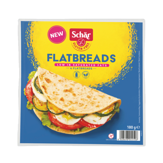 Weiches Fladenbrot oder Tortilla von SCHAR, 180 g, ohne zusätzliche Zutaten, auf weißem Hintergrund.
