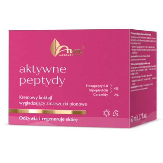 Hautcreme AVA Aktive Peptine Creme Cocktail in 50 ml, cremige Textur und Weißer Behälter, für gepflegte Hautpflege.