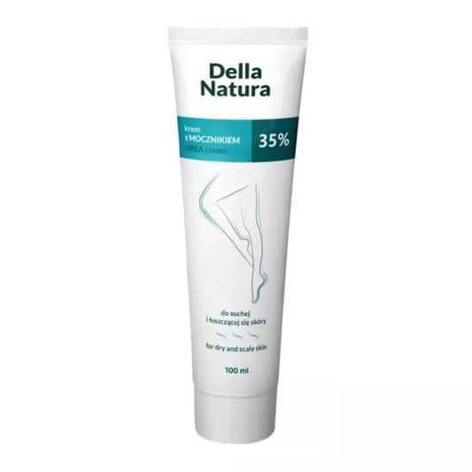 Della Natura Creme mit 35% Urea in einer 100 ml Tube, sichtbarer Produktbehälter und Verpackungsdetails