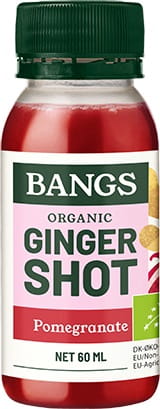 BIO GAME SHOT mit Granaten, BANGS, 60 ml, zuckerfrei, erfrischender Shot mit Ingwergeschmack, ideal für Energie und Vitalität