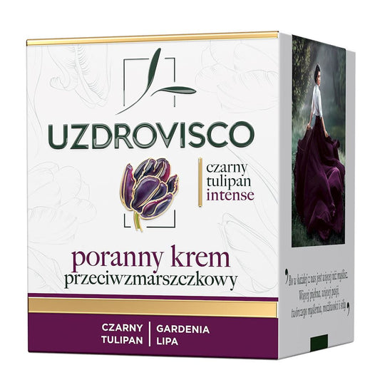 Anti-Aging-Gesichtscreme UZDROVISCO Black Tulipan Intense, Tagespflege, 50 ml, cremige Textur, für reife Haut