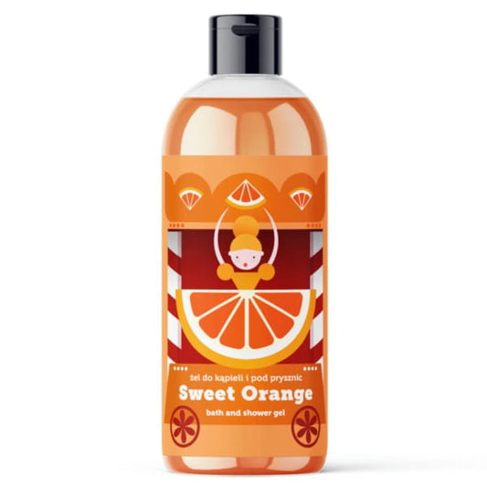 Farmona Sweet Orange Bade- und Duschgel in 500 ml Flasche, mit frischem Orangenduft und pflegender Formel.
