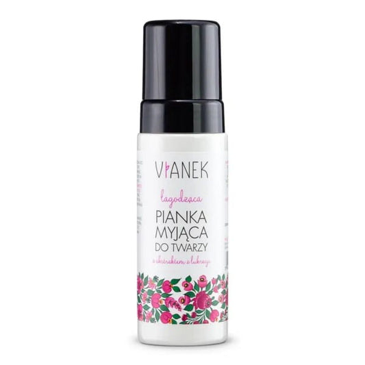 Vianek Beruhigender Gesichtswaschschaum in 50 ml Flasche mit schäumender Textur für empfindliche Haut