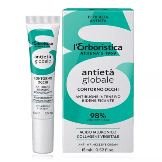 EQUILIBRA L'Erboristica Anti-Falten-Augencreme 15 ml, cremige Textur, für die empfindliche Augenpartie.