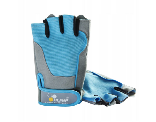 Olimp Trainingshandschuhe Fitness One in Blau, Größe S, mit gepolstertem Handflächenbereich für Krafttraining und Fitness.