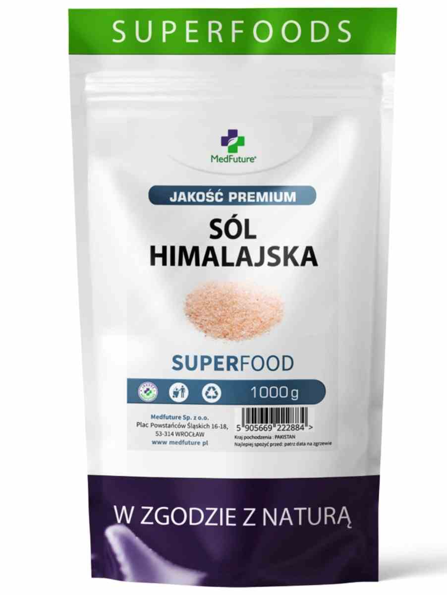 Himalayasalz von MedFuture, 1000g, grobkörnige Kristalle, naturbelassenes Salz in einer transparenten Verpackung