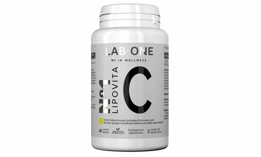 LAB ONE N°1 Lipovita C 60 Kapseln, Vitamin C Nahrungsergänzung in braunen Kapseln, natürliche Inhaltsstoffe, für das Immunsystem