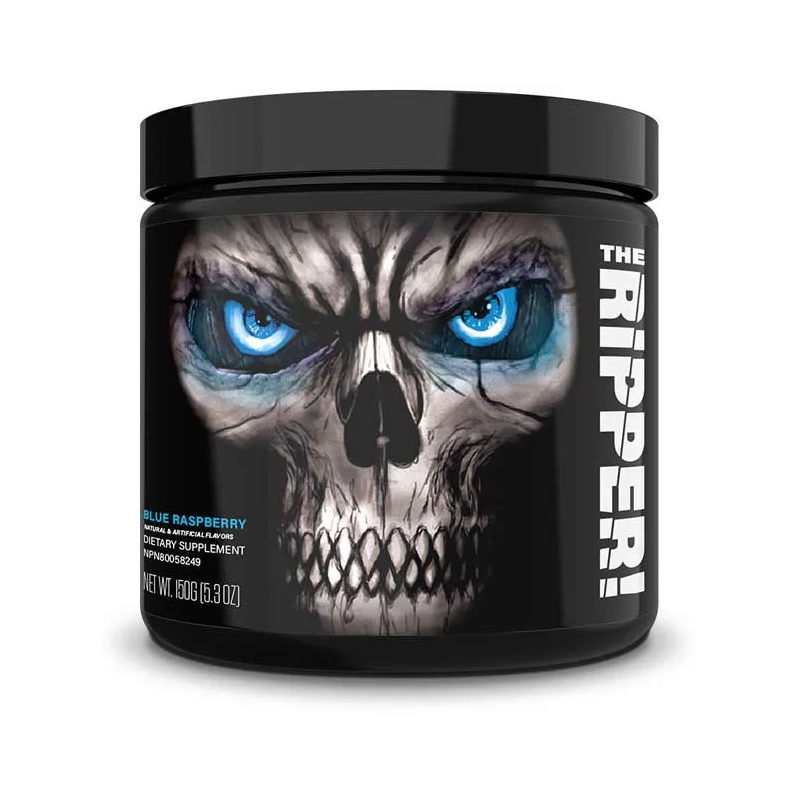 JNX Sports Der Ripper! Blaue Himbeere Proteinpulver in 150g Dose mit blauer Himbeere Geschmack, sichtbarer Verpackung auf weißem Hintergrund