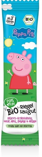 Bio Apfel-Bananen-Reis-Haferriegel von HEJO! mit Peppa Pig, 25 g, natürliche Früchte und Hafer in kindgerechter Verpackung