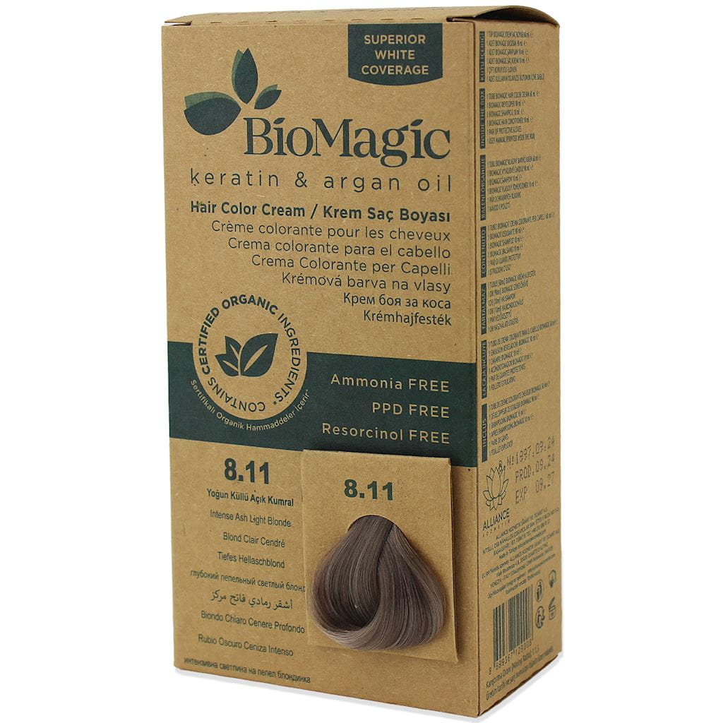 Intensivhaarflaum BIOMAGIC Intensivhaarblend 8.11, 250 g, für kräftiges, gepflegtes Haar, natürliche Haarfarben.