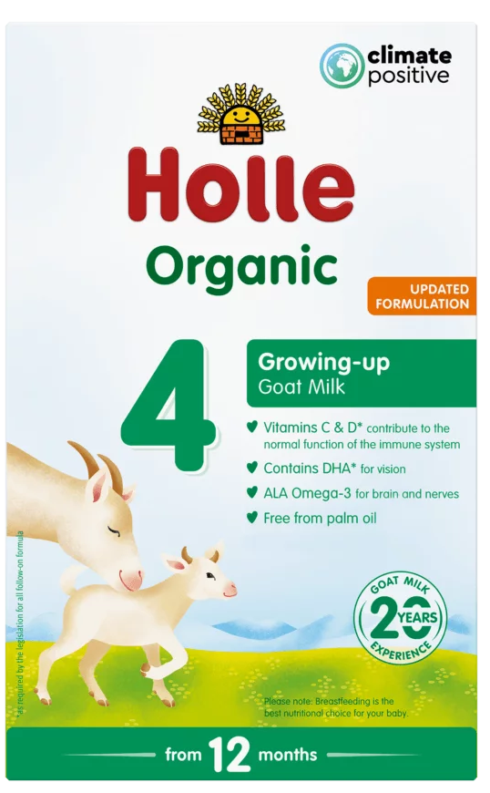 Bio Ziegenmilch 4 von HOLLE, 400 g Packung, für Babys geeignet, mit natürlichem Ziegenmilchgeschmack, hochwertiges Bio-Produkt
