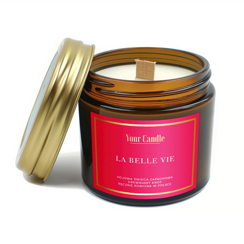 LA BELLE VIE Soja-Duftkerze mit Baumkerze, 120 ml, in einem stilvollen Behälter, ideal für eine entspannte Atmosphäre.