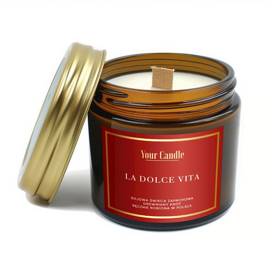 LA DOLCE VITA Soja-Duftkerze mit Baumkerze, 120 ml, in einem eleganten Glasbehälter, von YOUR CANDLE, für ein angenehmes Raumklima
