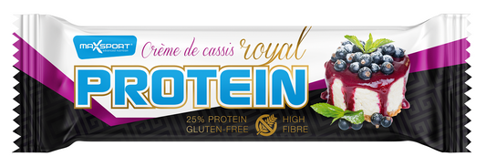 Glutenfreier Eiweißriegel mit Johannisbeergeschmack und weißer Beschichtung, 60 g, MAXSPORT, energiereicher Snack