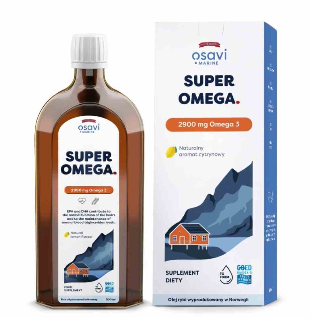 Osavi Super Omega 3 Marine, Zitronengeschmack, Flasche mit 2900mg Omega-3, 500ml, für Herz und Gesundheit