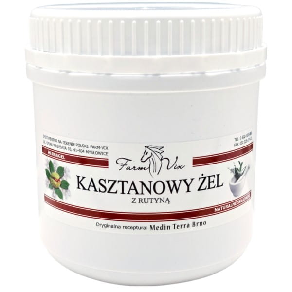Farm-vix Kastanien-Gel mit Rutin von Dystrybutor Biogo.pl, 600 g, cremiges Kastanien-Gel in einer Packung.