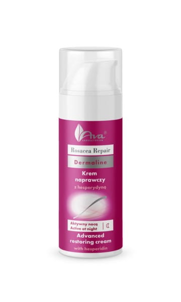 Hesperidin Nachtcreme von AVA LABORATORIUM für Rosacea-Reparatur, cremige Textur in einem Tiegel, mit Hesperidin-Wirkstoffen