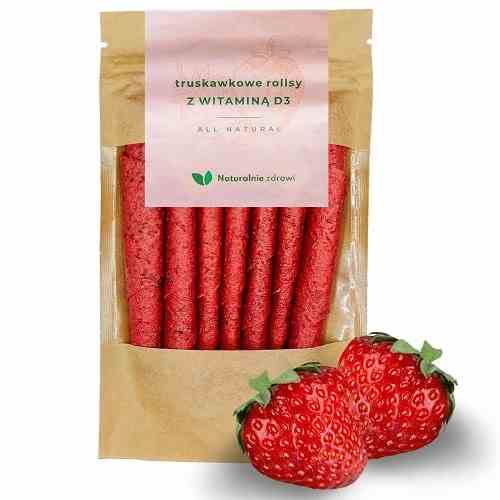 Natürliches Erdbeerbrötchen mit Vitamin D3, BIOGO.PL, 50 g, frisches Gebäck mit Erdbeeren und Vitamin D3 für gesunden Genuss